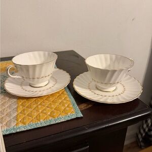 Royal Doulton White and Cup and Saucer Set.. 2 sets